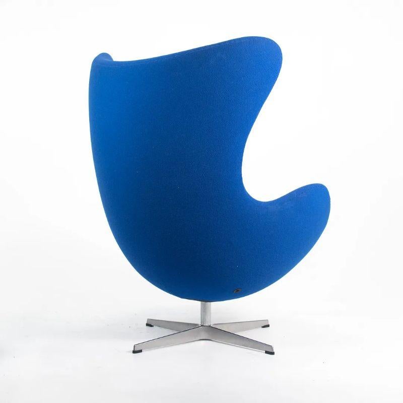 Fabric 2003 Arne Jacobsen for Fritz Hansen Blue Egg Chair 4+ Avail For Sale