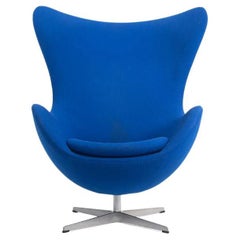 2003 Arne Jacobsen for Fritz Hansen Blue Egg Chair 4+ Avail