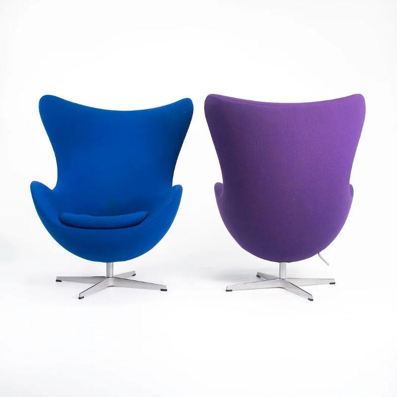 2003 Arne Jacobsen for Fritz Hansen Egg Chair in Purple Fabric 2x Avail For Sale 3