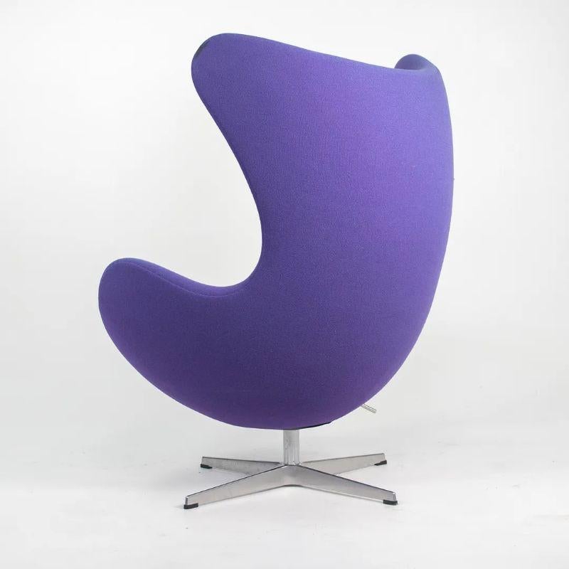 Danish 2003 Arne Jacobsen for Fritz Hansen Egg Chair in Purple Fabric 2x Avail For Sale