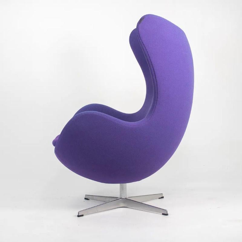 2003 Arne Jacobsen for Fritz Hansen Egg Chair in Purple Fabric 2x Avail In Fair Condition For Sale In Philadelphia, PA