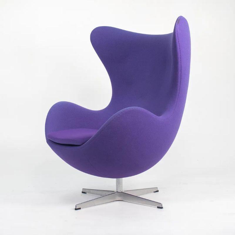 2003 Arne Jacobsen for Fritz Hansen Egg Chair in Purple Fabric 2x Avail For Sale 1