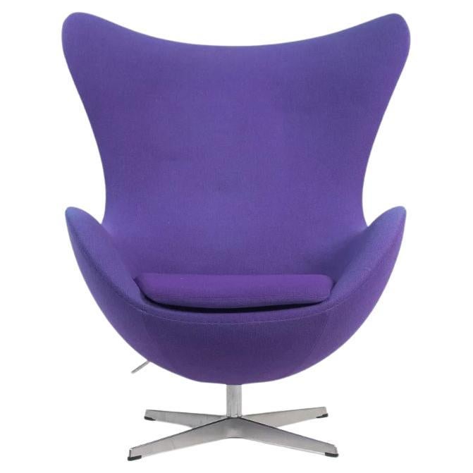2003 Arne Jacobsen for Fritz Hansen Egg Chair in Purple Fabric 2x Avail