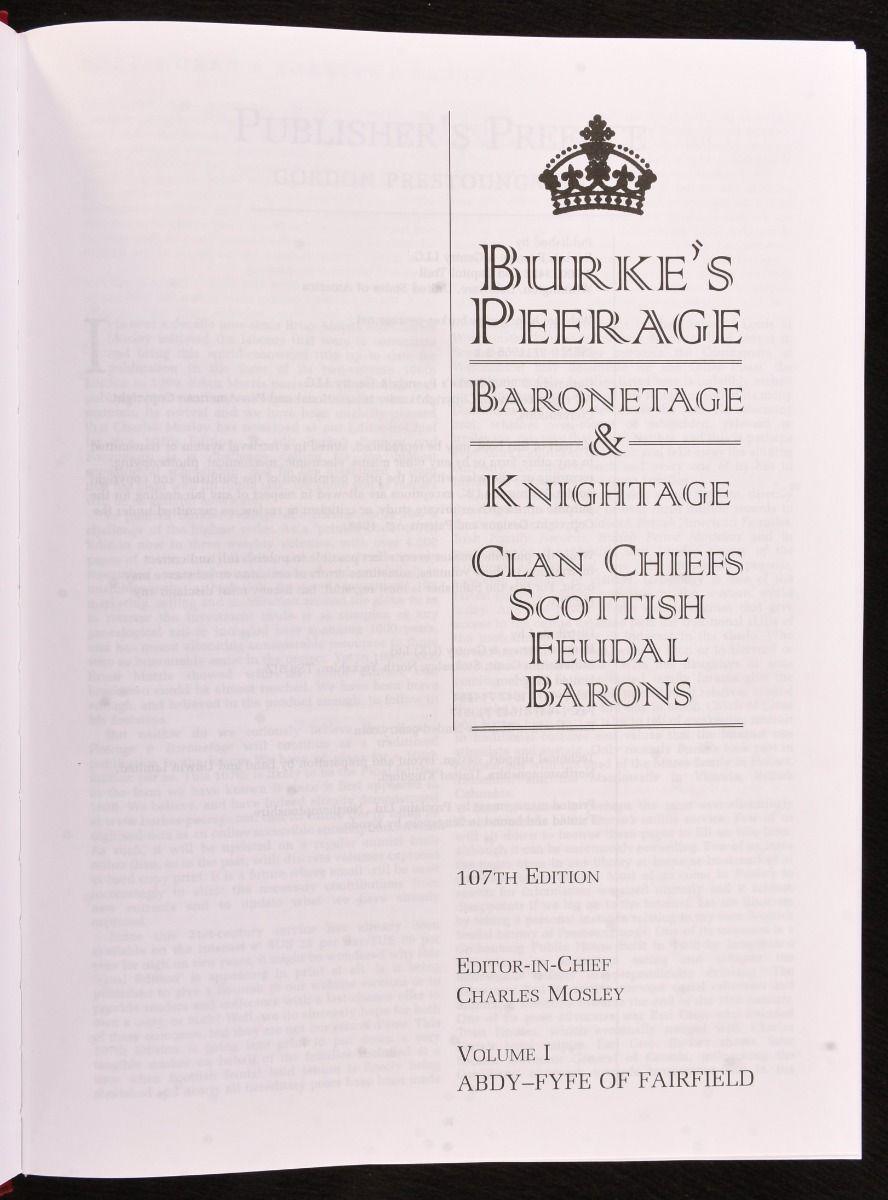 2003 Burke's Peerage, Baronetage and Knightage For Sale 4