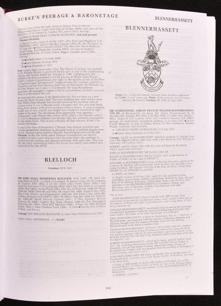 Paper 2003 Burke's Peerage, Baronetage and Knightage For Sale