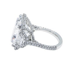 20.03 Carat Radiant Diamond Ring Brilliant White 18K Gold Grand Palais Radiance