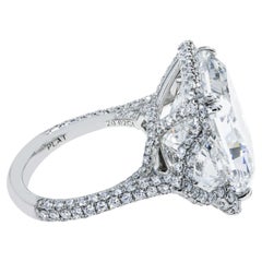 20.03 Carat Radiant Diamond Ring Brilliant White 18K Gold Grand Palais Radiance