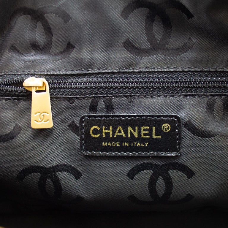 2003 Chanel Black Leather Wild Stitch Surpique Bowler Bag