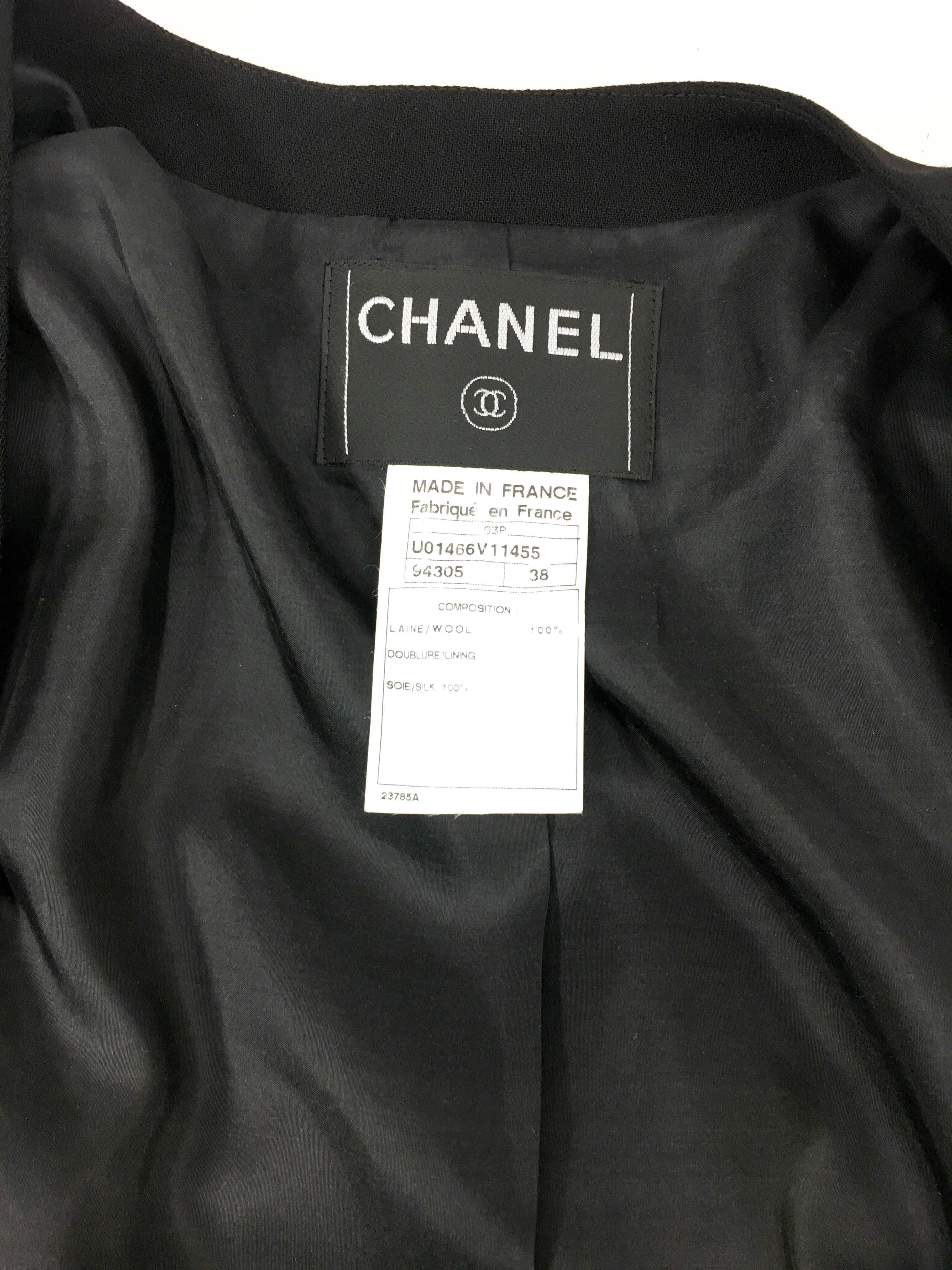 Chanel Black Light Wool Jacket, 2003  6