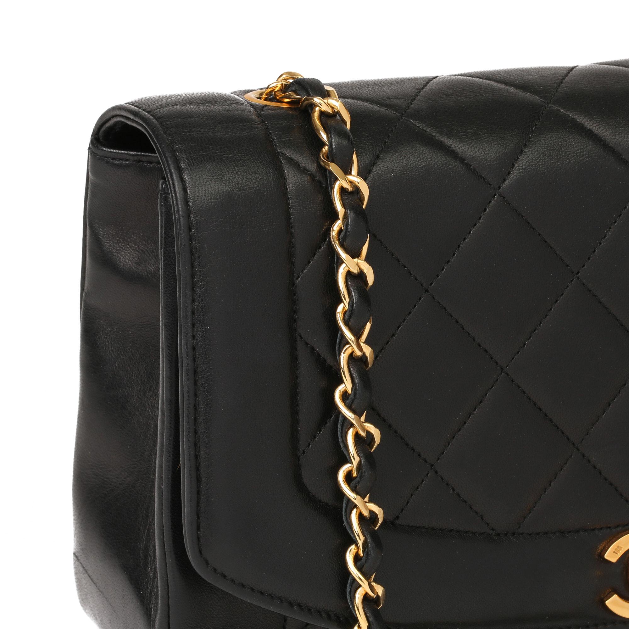 2003 Chanel Black Quilted Lambskin Medium Diana Classic Single Flap Bag 6