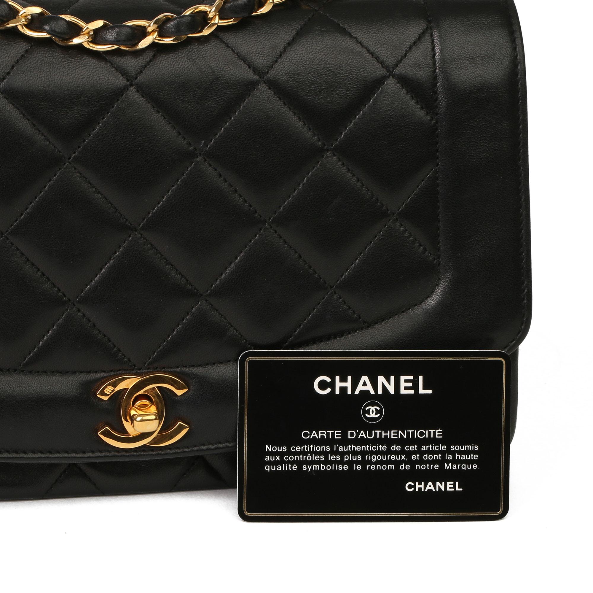 2003 Chanel Black Quilted Lambskin Medium Diana Classic Single Flap Bag 7