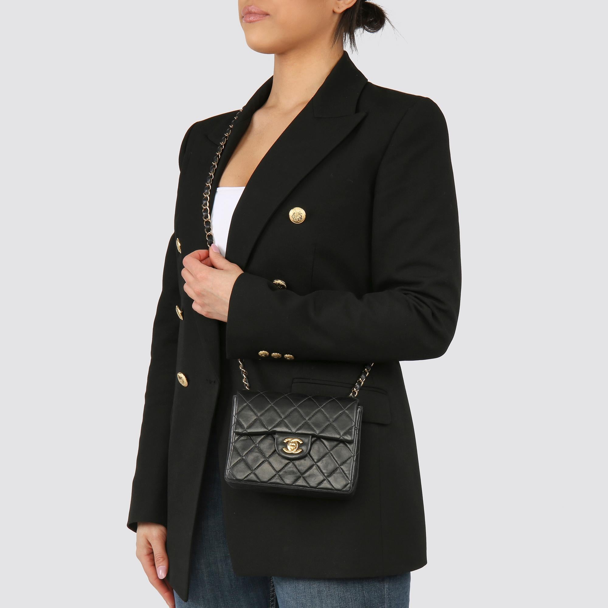CHANEL
Black Quilted Lambskin Mini Flap Bag

Serial Number: 8229828
Age (Circa): 2003
Accompanied By: Chanel Dust Bag, Authenticity Card
Authenticity Details: Authenticity Card, Serial Sticker (Made in France)
Gender: Ladies
Type: Shoulder,