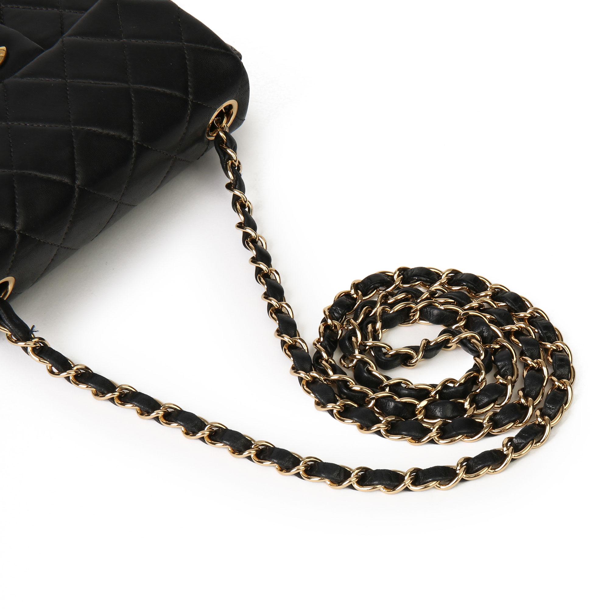 2003 Chanel Black Quilted Lambskin Mini Flap Bag  4