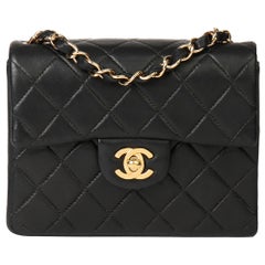 2003 Chanel Black Quilted Lambskin Mini Flap Bag 