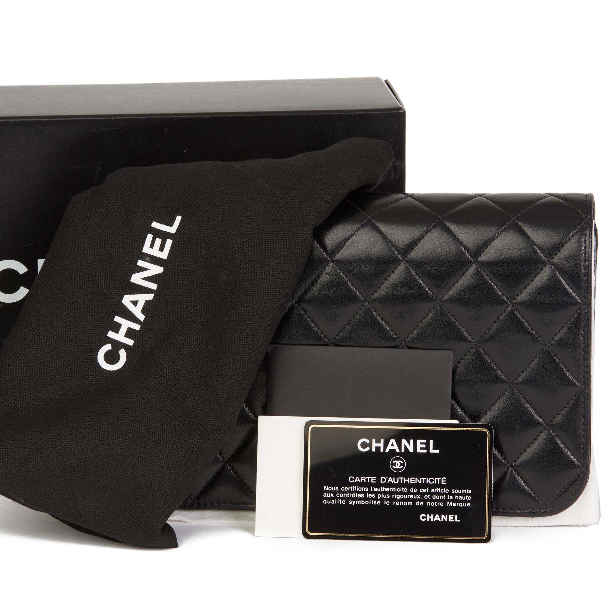 2003 Chanel schwarz gesteppte Lammfell Vintage kleine klassische Single Full Flap Bag 6
