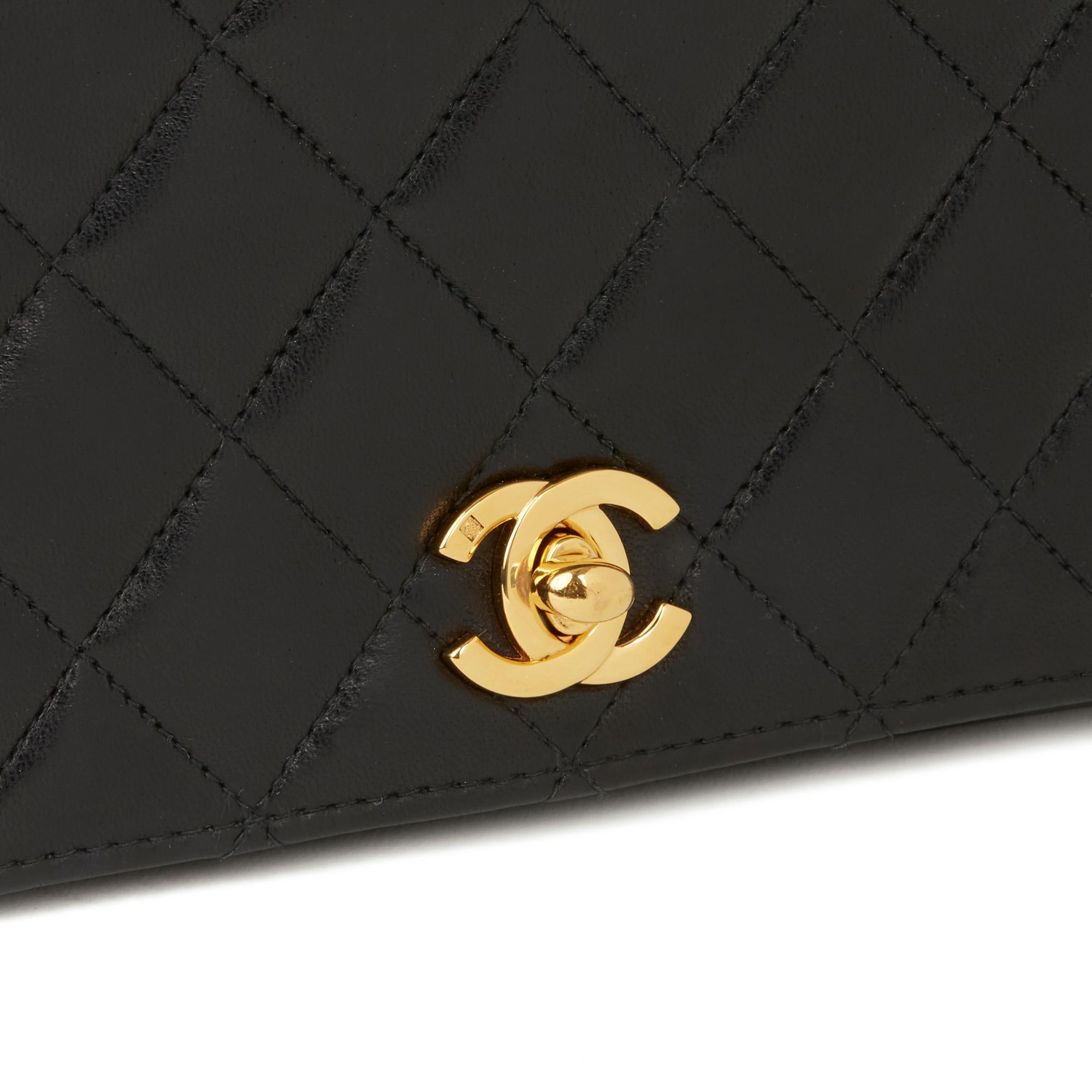 2003 Chanel schwarz gesteppte Lammfell Vintage kleine klassische Single Full Flap Bag 1