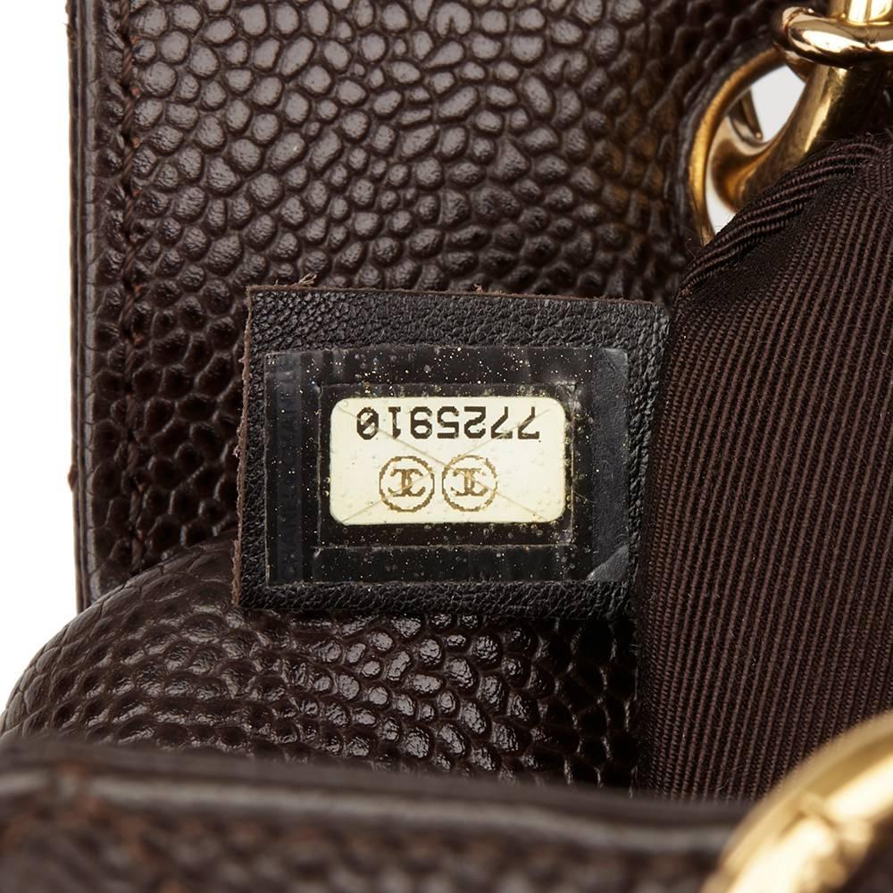2003 Chanel Chocolate Brown Quilted Caviar Leather Petite Timeless Tote PTT In Excellent Condition In Bishop's Stortford, Hertfordshire