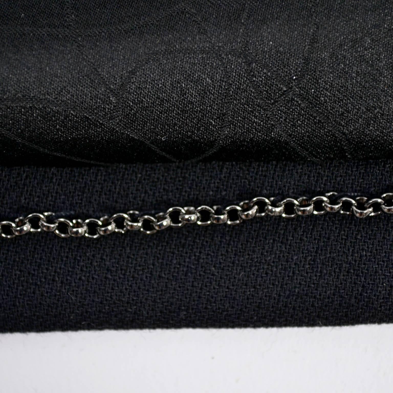 2003 Chanel Jacket Black Wool Blazer W Satin Stripes in Size 38 10