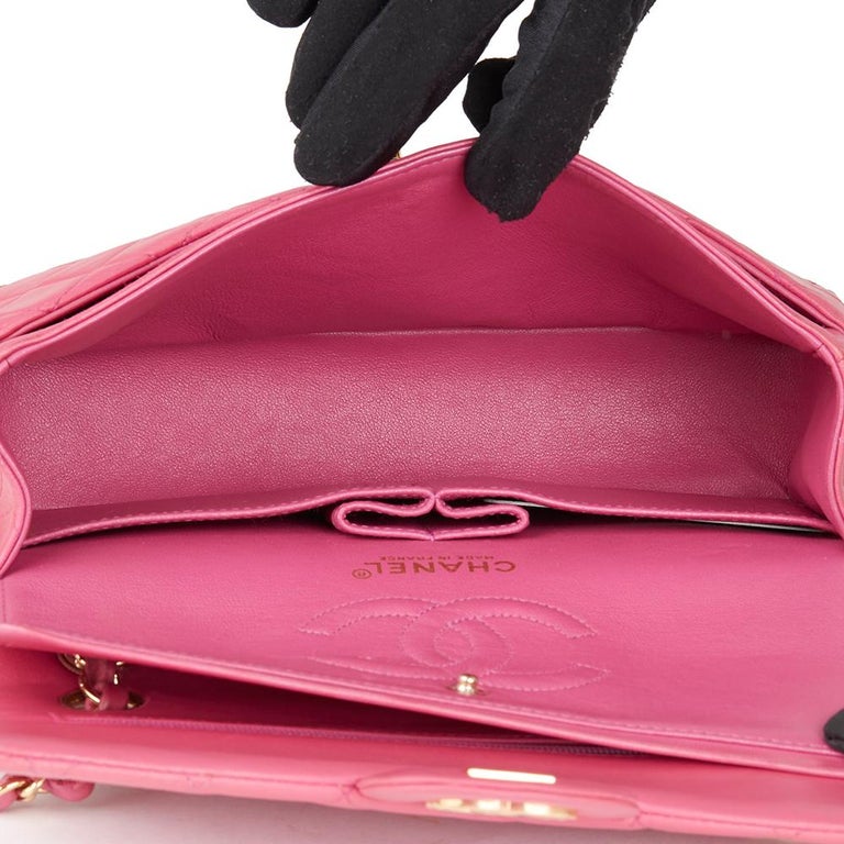2003 Chanel Pink Quilted Lambskin Small Classic Double Flap Bag at 1stDibs
