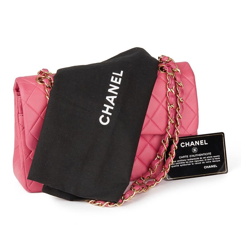 2003 Chanel Pink Quilted Lambskin Small Classic Double Flap Bag at 1stDibs