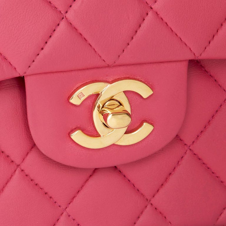 2003 Chanel Pink Quilted Lambskin Small Classic Double Flap Bag at 1stDibs