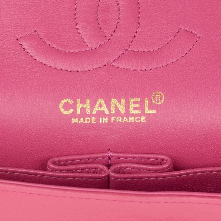 2003 Chanel Pink Quilted Lambskin Small Classic Double Flap Bag at 1stDibs