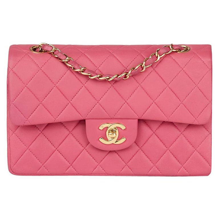 2003 Chanel Pink Quilted Lambskin Small Classic Double Flap Bag at 1stDibs