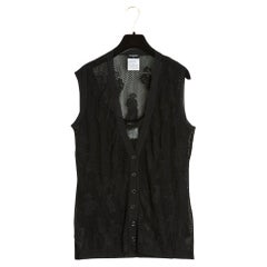 2003 Chanel Top Twin Set FR42 Rayón Negro Top Twin Set UK14 US12
