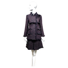2003 CHANEL Wool Jacket and Pleated Skirt suit