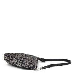 2003 Christian Dior Black Monogram Canvas Saddle Pouch