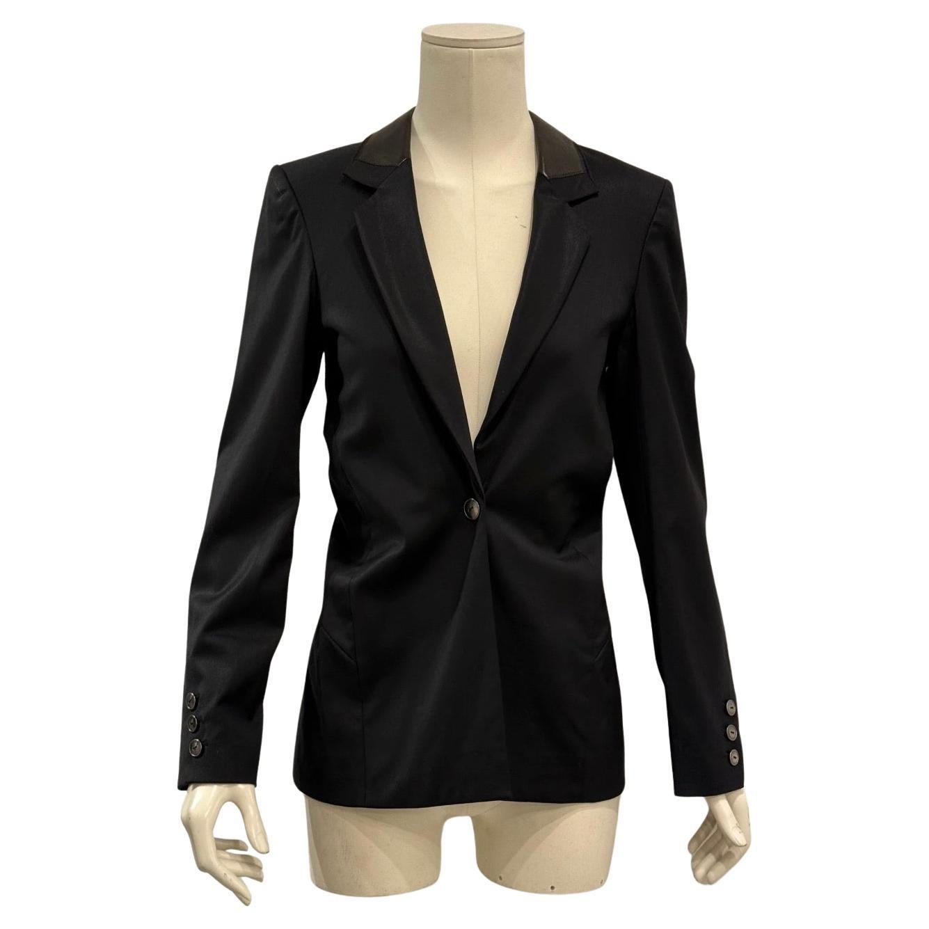 2003 Christian Dior by Galliano leather collar blazer