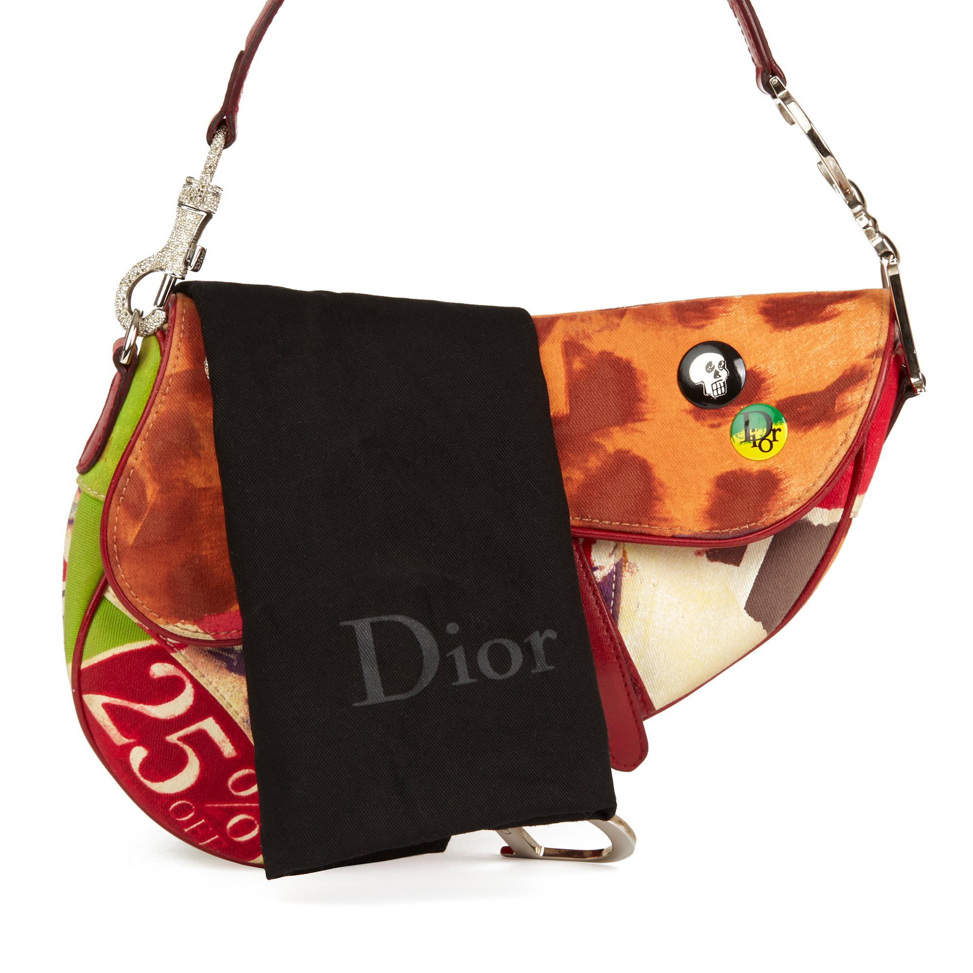 2003 Christian Dior Multicolour Canvas Victim Saddle Bag 2