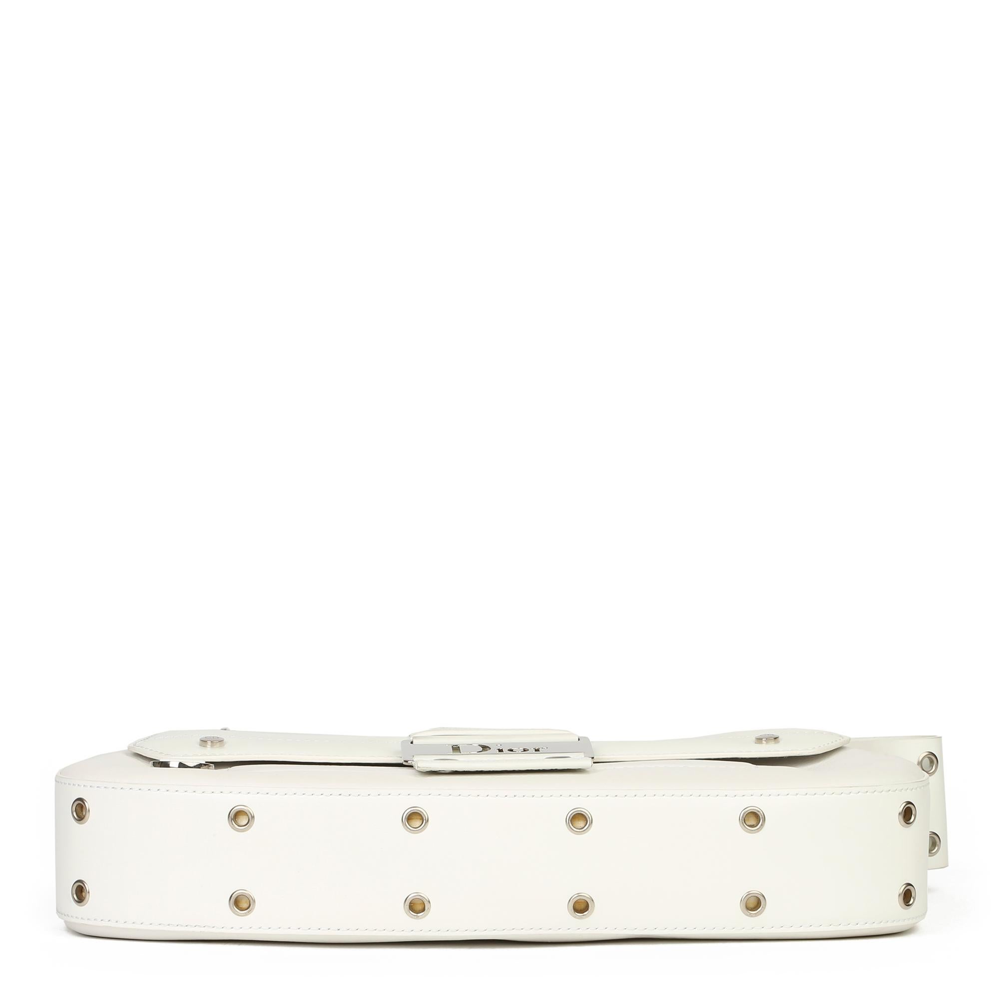 Gray 2003 Christian Dior White Calfskin Leather Columbus