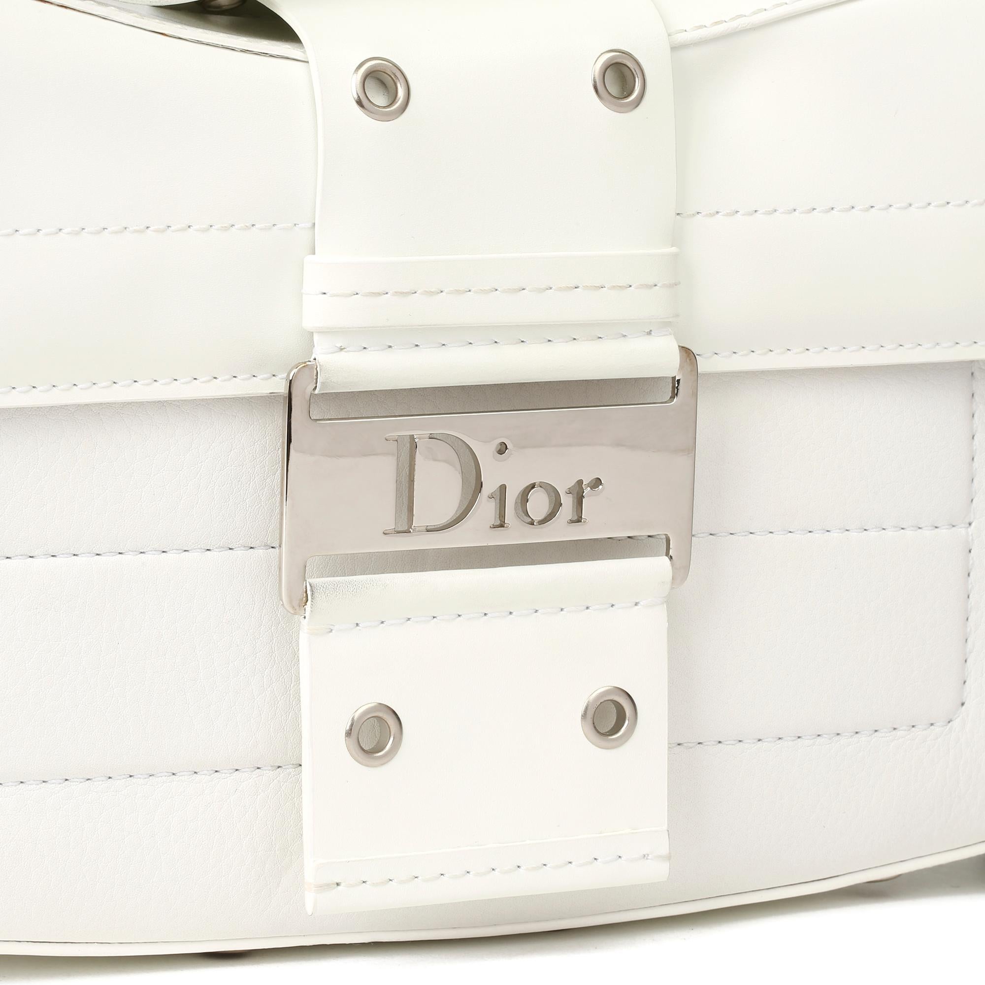 2003 Christian Dior White Calfskin Leather Columbus In Excellent Condition In Bishop's Stortford, Hertfordshire