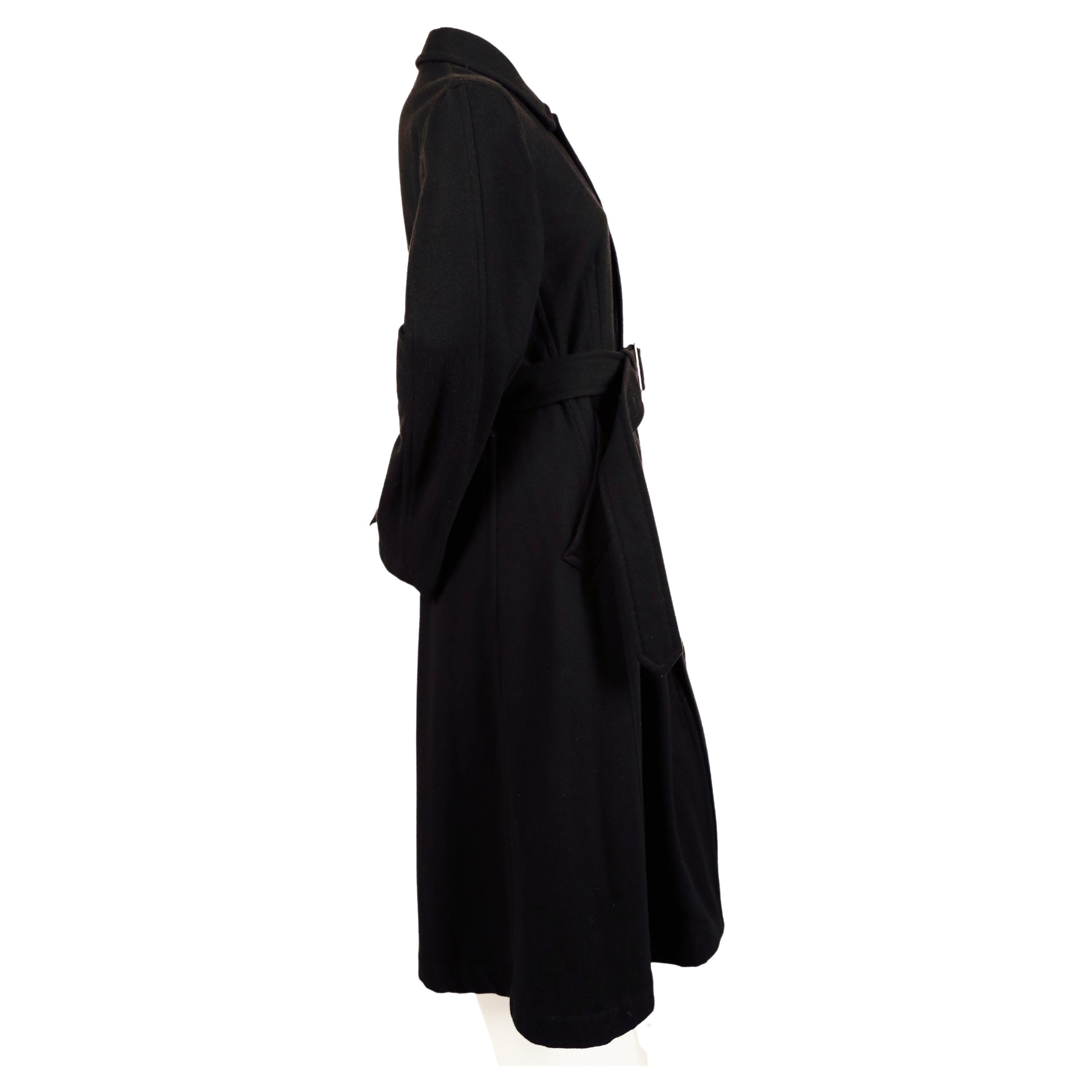 2003 COMME DES GARCONS jet black wool coat with knot detail In Good Condition For Sale In San Fransisco, CA