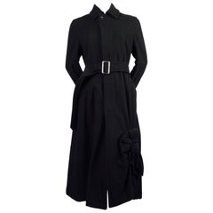 2003 COMME DES GARCONS jet black wool coat with knot detail