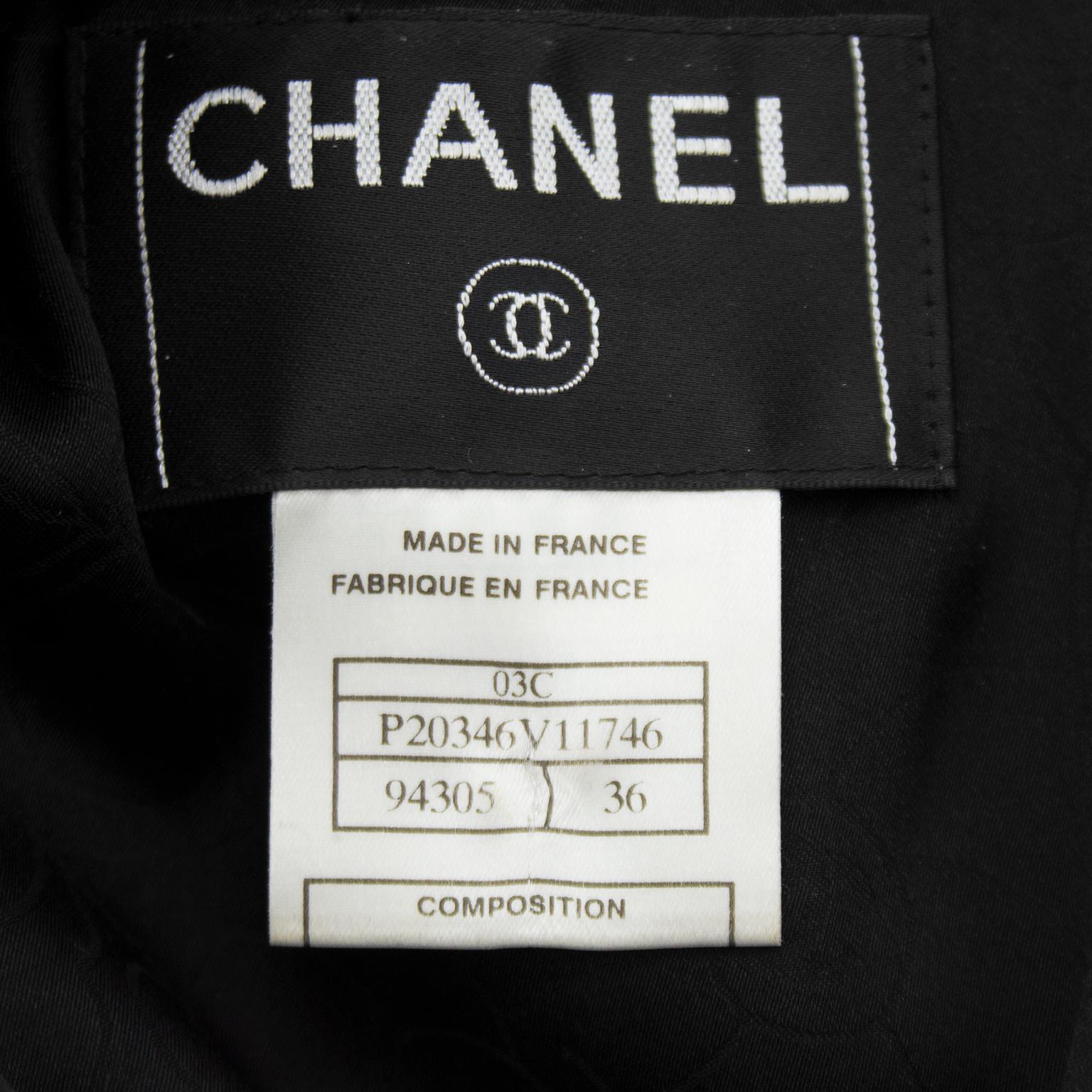 Women's 2003 Cruise Chanel Black Military Style Cropped Black Jacket