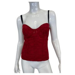 2003 D&G by Dolce & Gabbana red lace sexy bustier corset top 