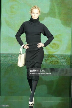 2003 Dolce Gabbana AW2003 turtleneck suit with skirt runway