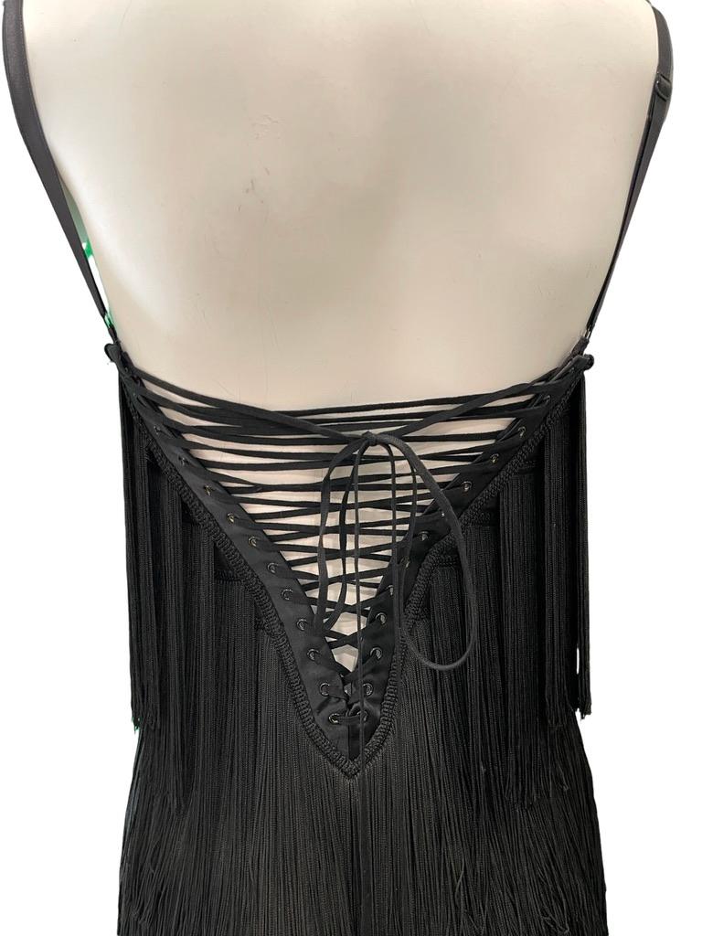 2003 Dolce & Gabbana black fringe corset dress 1