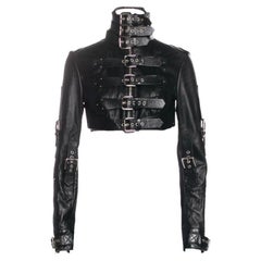 2003 Dolce & Gabbana Black Leather Cropped Buckle Jacket