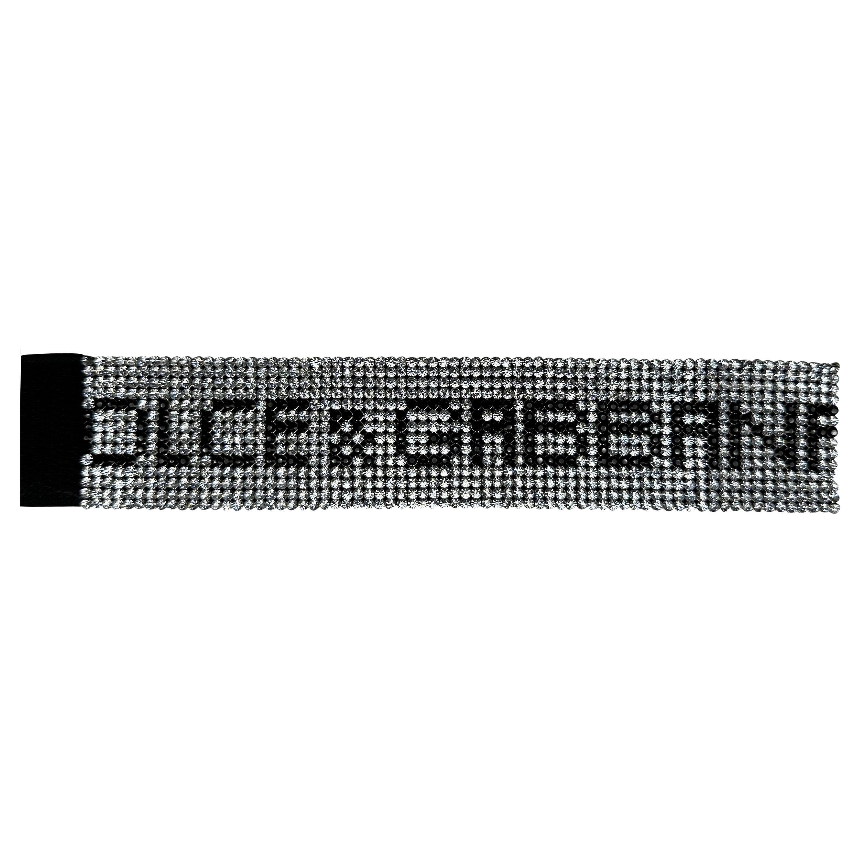 2003 Dolce & Gabbana Crystal Rhinestone Logo Spell Out Bracelet For Sale