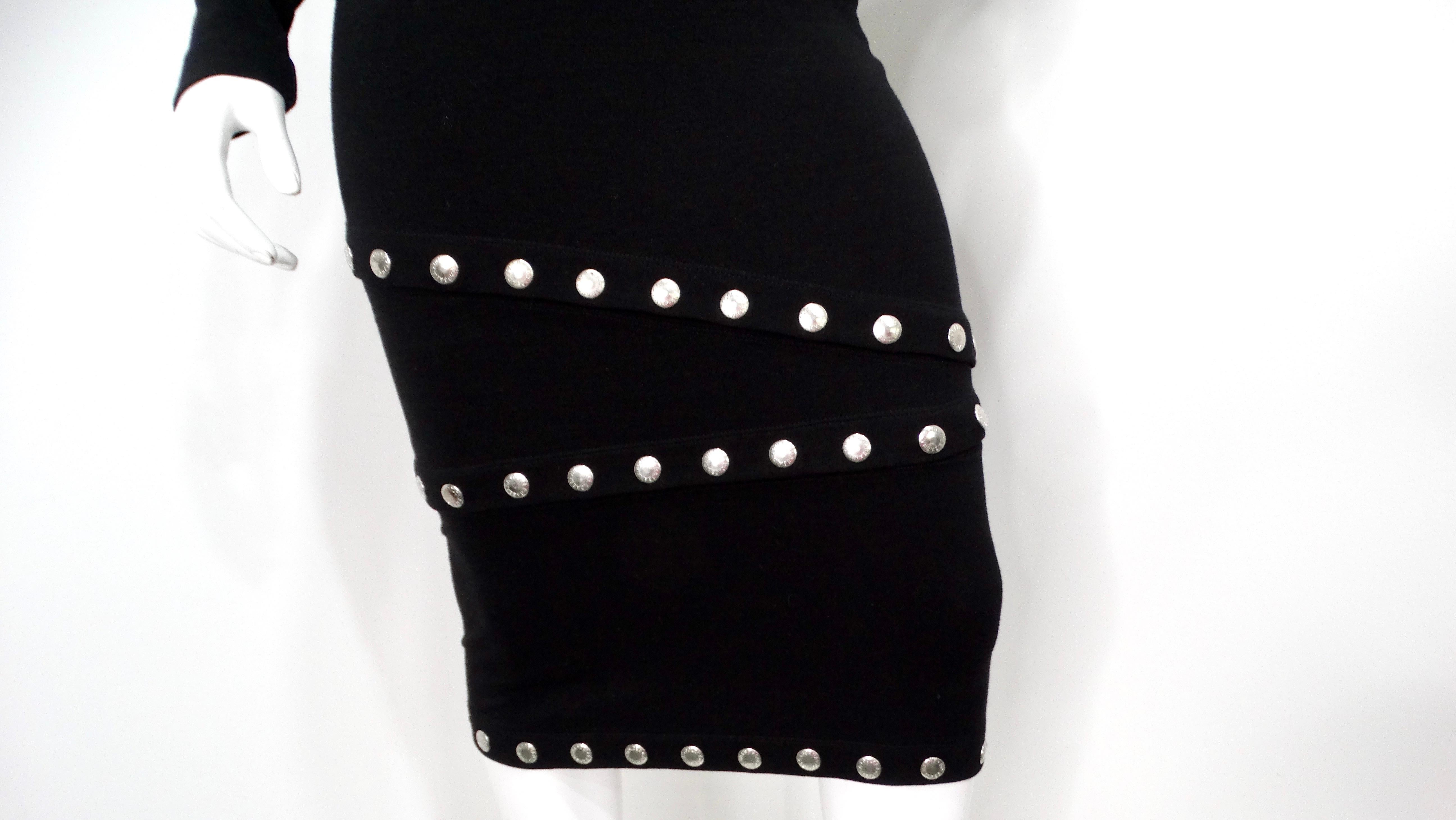 2003 Dolce & Gabbana F/W Runway Black Knit Snap-Up Convertible Dress For Sale 1