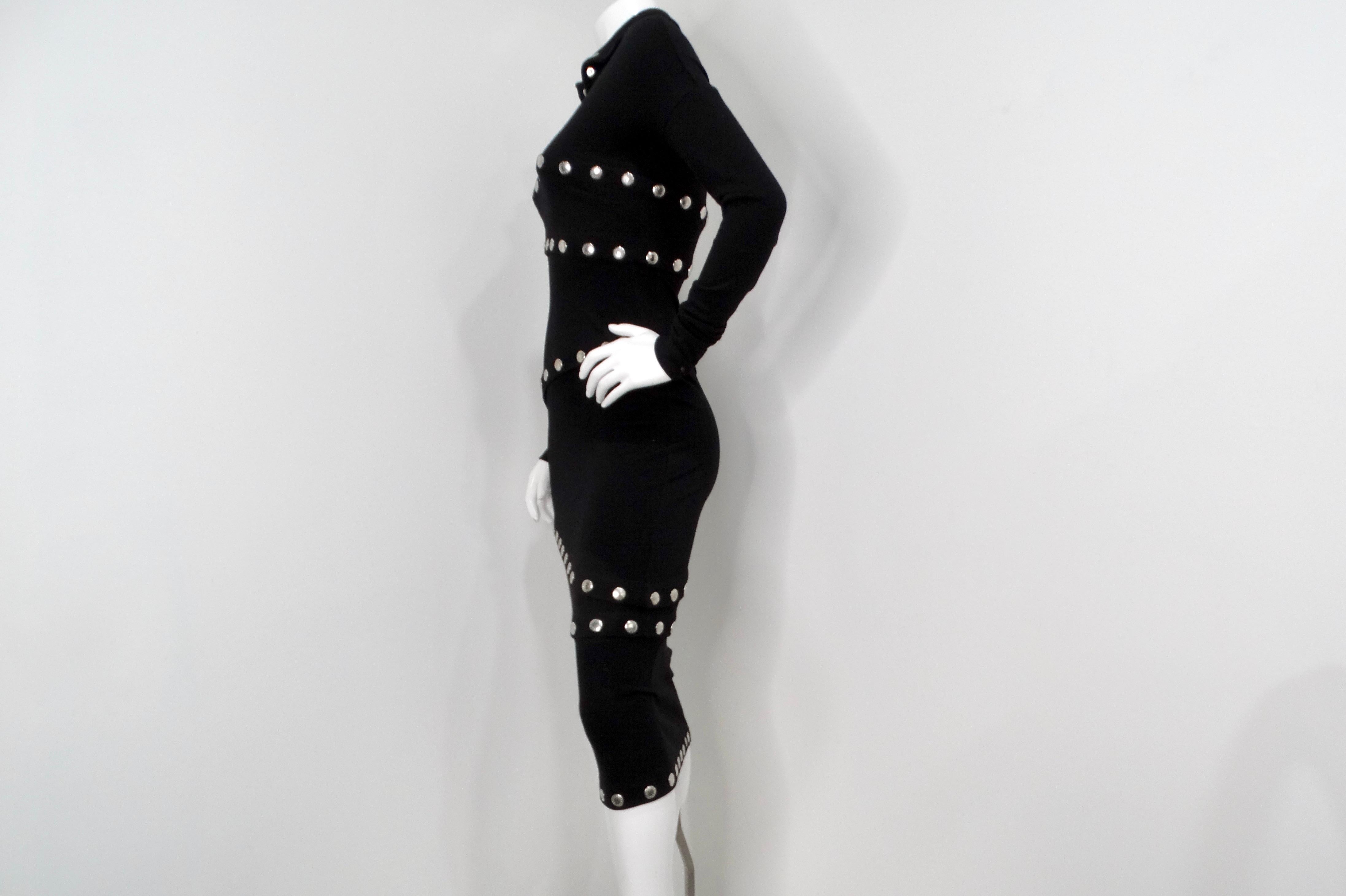 2003 Dolce & Gabbana F/W Runway Black Knit Snap-Up Convertible Dress For Sale 2