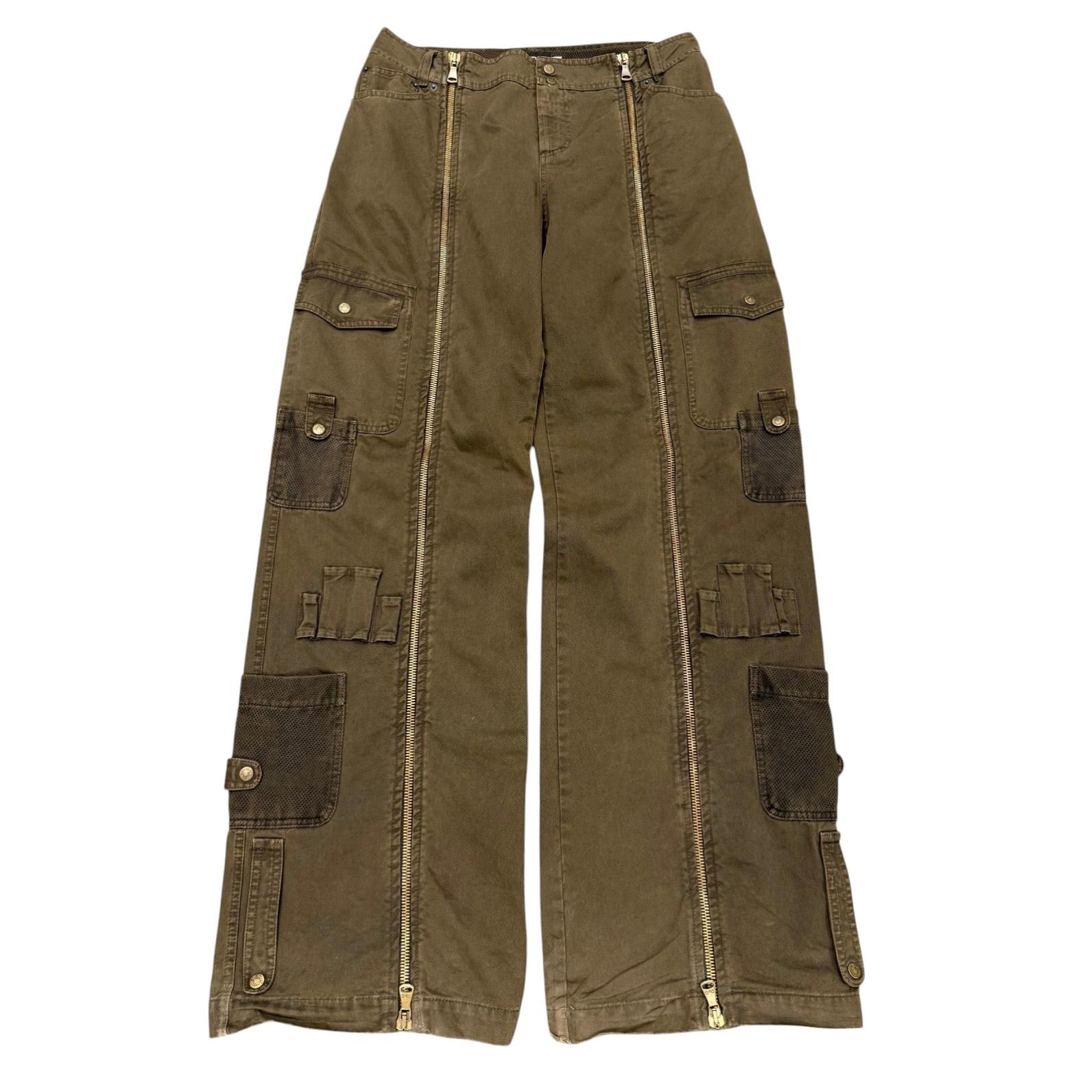2003 Dolce & Gabbana Cargo-Hose mit mehreren Taschen und durchgehendem Reißverschluss