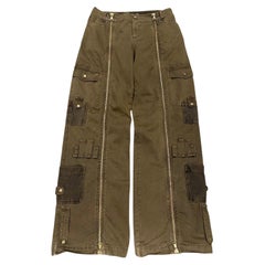 Pantalon cargo utilitaire Dolce & Gabbana 2003 à multiples poches et fermeture éclair sur toute la longueur
