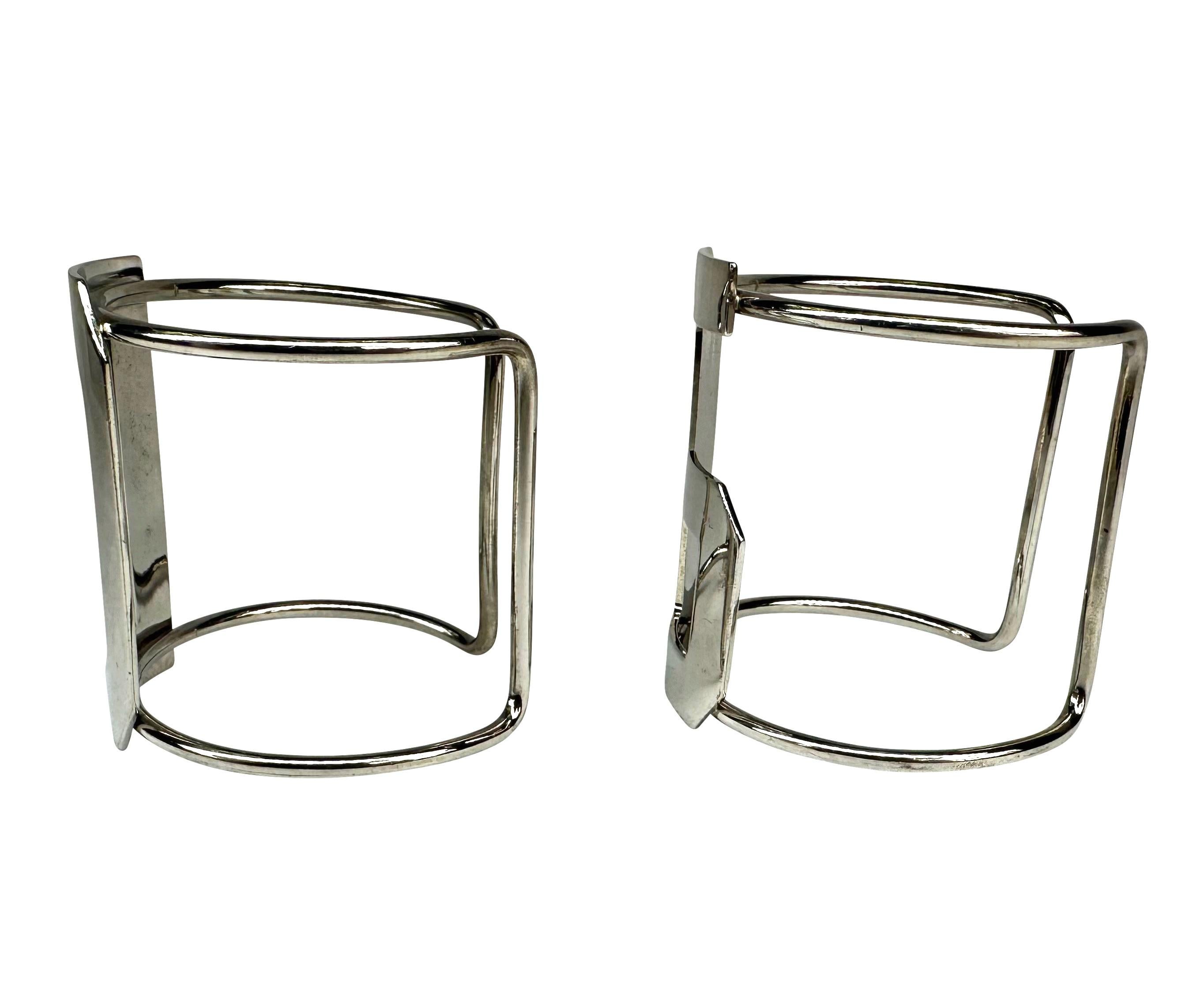 2003 Dolce & Gabbana Silver Plate 'D' and 'G' Cuff Set  In Good Condition For Sale In West Hollywood, CA