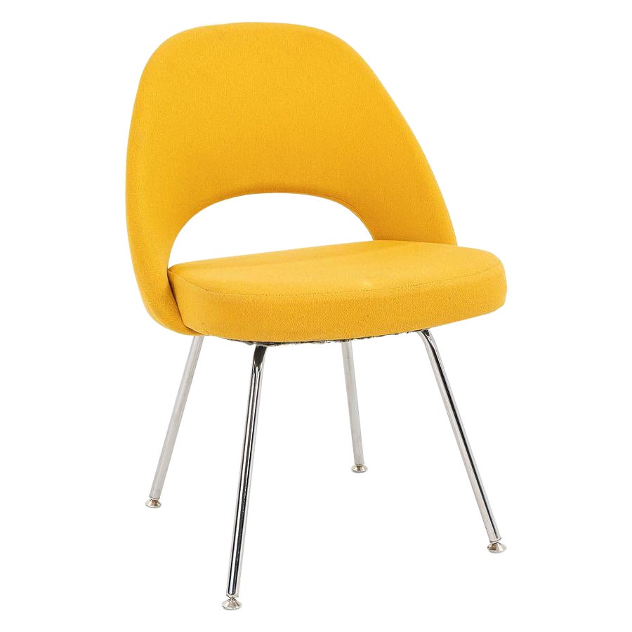 2003 Eero Saarinen for Knoll Executive Side Chair in Yellow Fabric, Model 72C