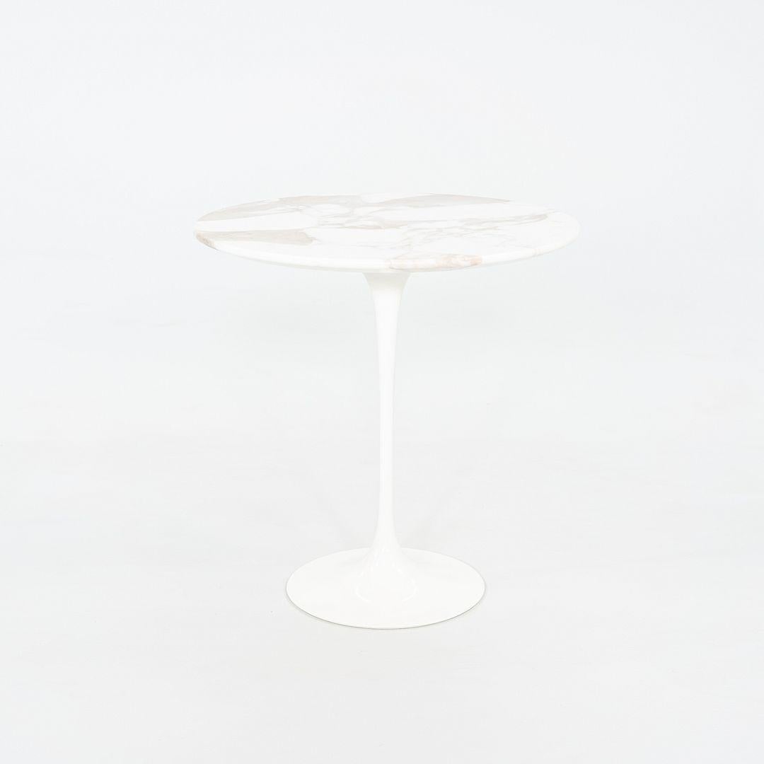 Modern 2003 Eero Saarinen for Knoll Tulip Side Table in Calacatta Gold Marble 20
