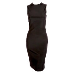 2003 GIANNI VERSACE COUTURE black RUNWAY dress with grommets & cut out back